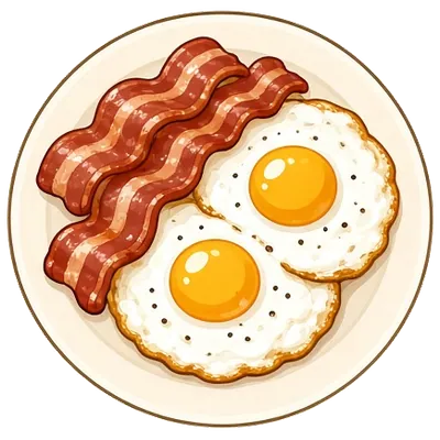 Bacon and crispy fried eggs