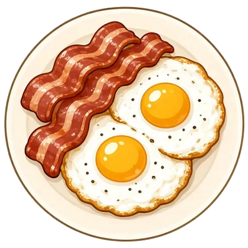 Bacon and crispy fried eggs