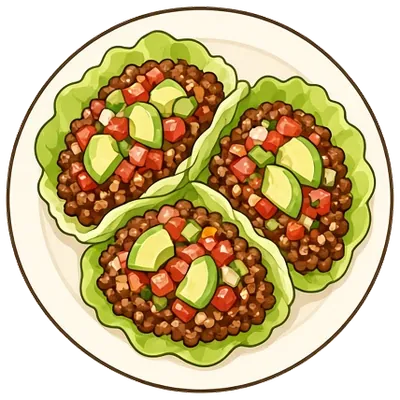 Beef taco lettuce wraps