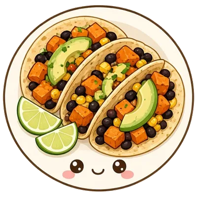 Black bean and sweet potato tacos
