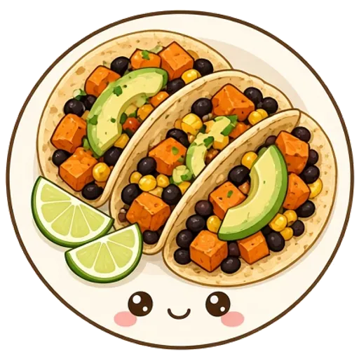 Black bean and sweet potato tacos