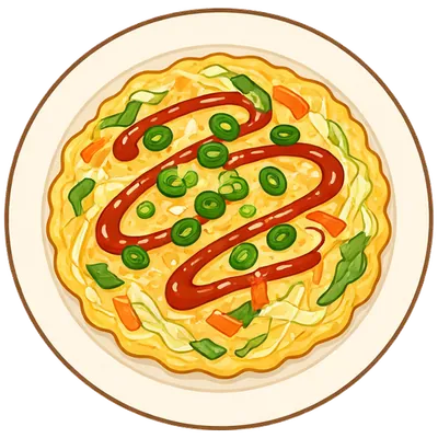 Cabbage pancakes (okonomiyaki)