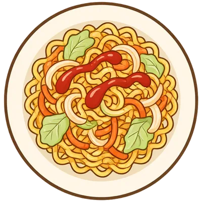 Cabbage yakisoba noodles