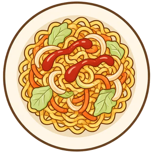 Cabbage yakisoba noodles