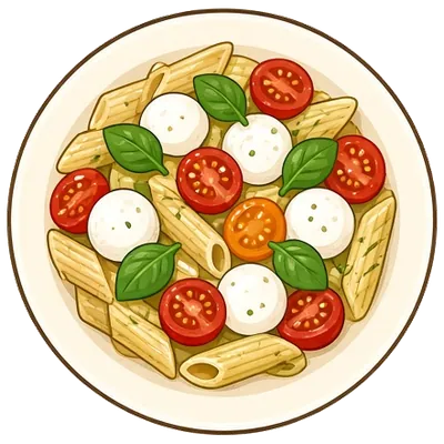 Caprese pasta with fresh mozzarella