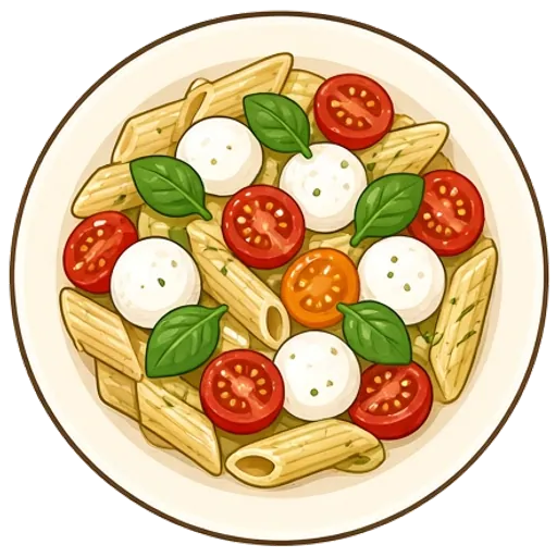 Caprese pasta with fresh mozzarella