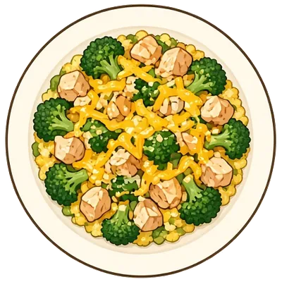 Cheesy broccoli chicken skillet