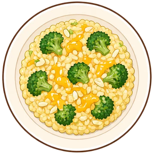 Cheesy broccoli orzo