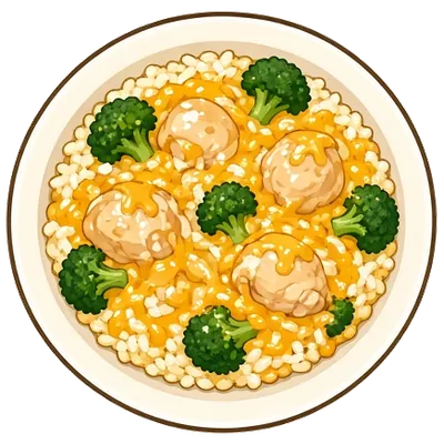 Cheesy chicken, broccoli and rice bake