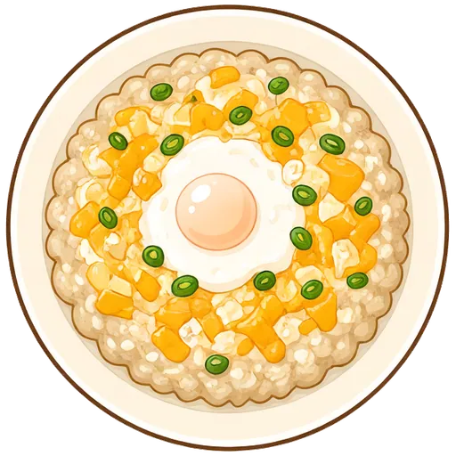 Cheesy savory oats with a soft egg