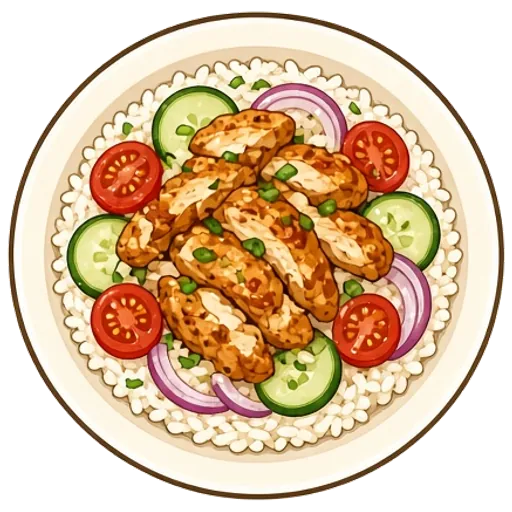 Chicken shawarma-style rice bowls