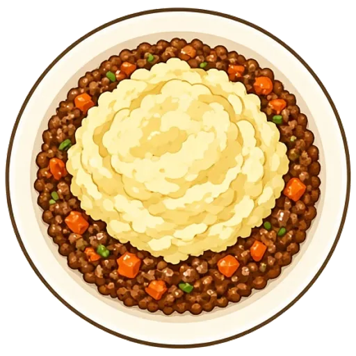 Cottage pie with fluffy mashed potatoes