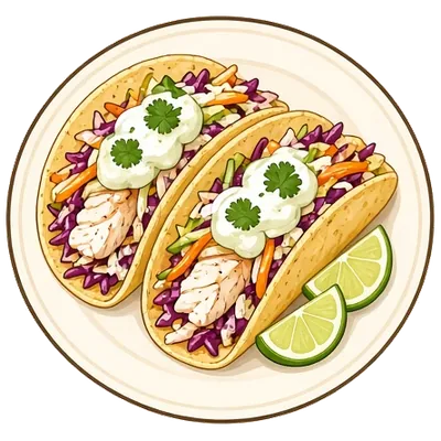 Crispy fish tacos with cabbage slaw