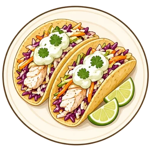 Crispy fish tacos with cabbage slaw