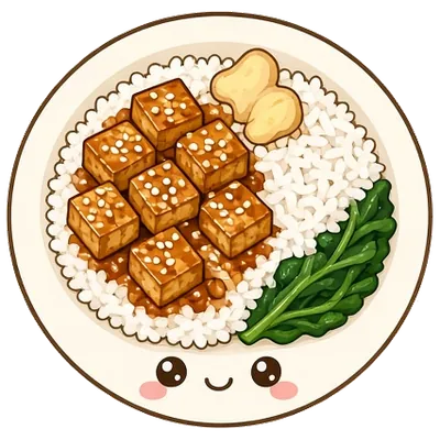 Sticky crispy tofu rice bowls