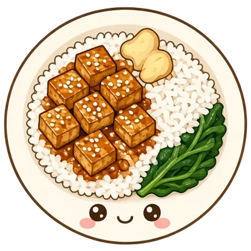Sticky crispy tofu rice bowls