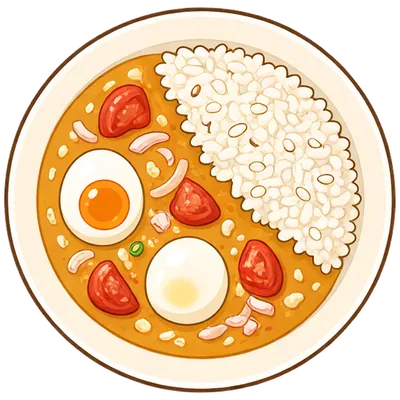 Egg curry with rice