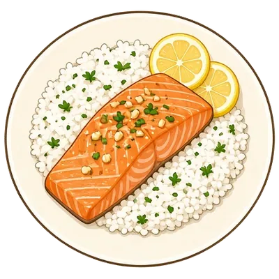 Honey garlic salmon with rice