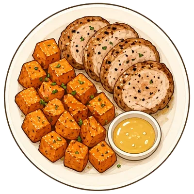 Honey mustard pork tenderloin with sweet potatoes