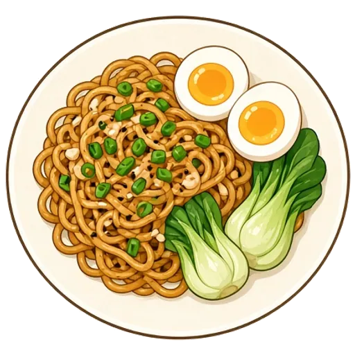 Garlic soy noodles with jammy eggs