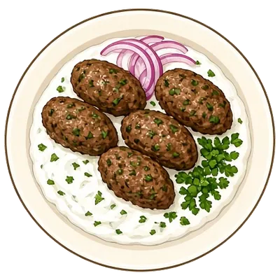 Lamb kofta with yogurt sauce