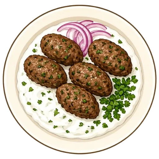 Lamb kofta with yogurt sauce
