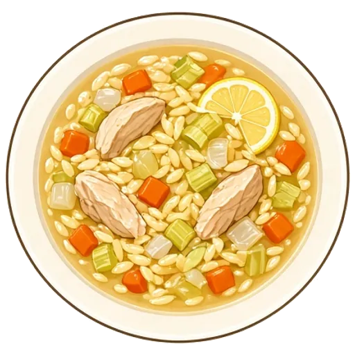 Lemon chicken orzo soup