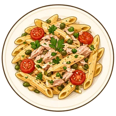 Lemony tuna pasta with capers