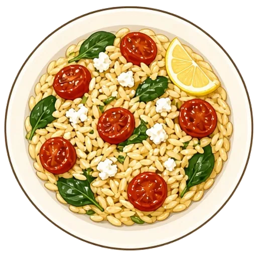 Orzo with blistered tomatoes and feta