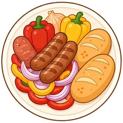 Sheet-pan sausage and peppers
