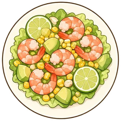 Shrimp and avocado salad with lime vinaigrette