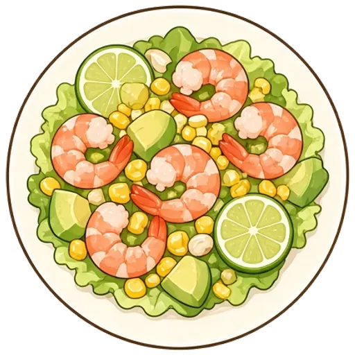 Shrimp and avocado salad with lime vinaigrette
