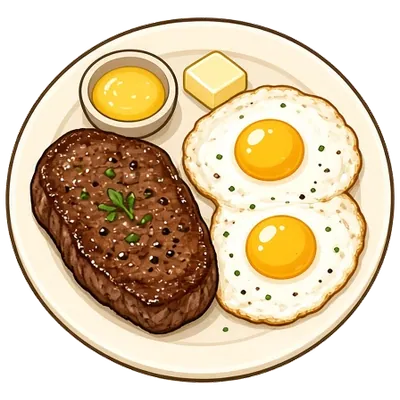 Steak and eggs