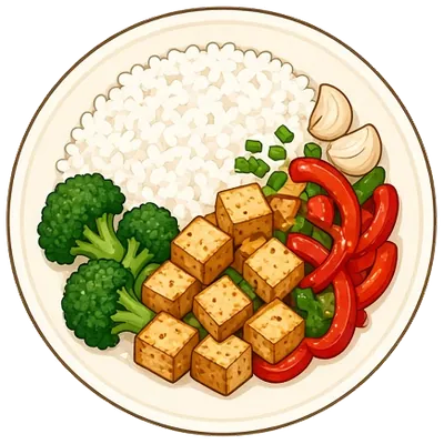 Garlic ginger tofu and broccoli stir-fry