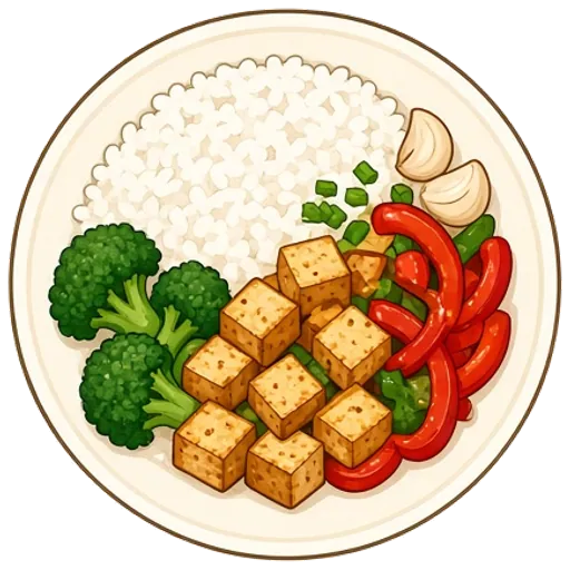 Garlic ginger tofu and broccoli stir-fry