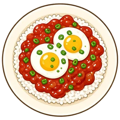 Tomato and egg over rice
