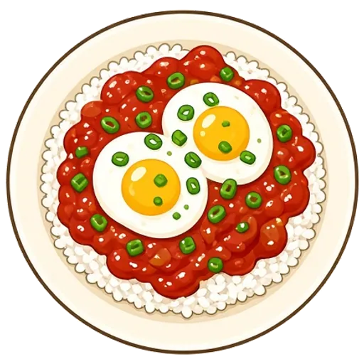 Tomato and egg over rice