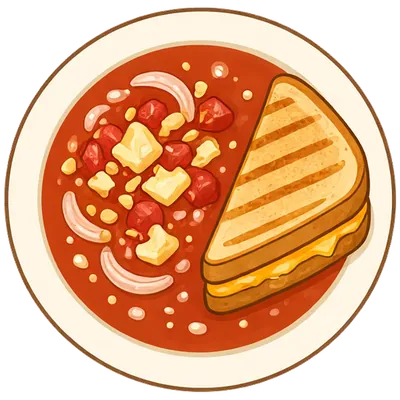 Tomato soup with grilled cheese
