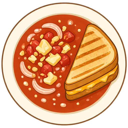 Tomato soup with grilled cheese