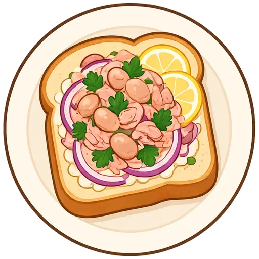 Tuna and white bean salad on toast