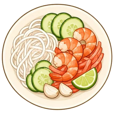 Vietnamese-style shrimp noodle bowls