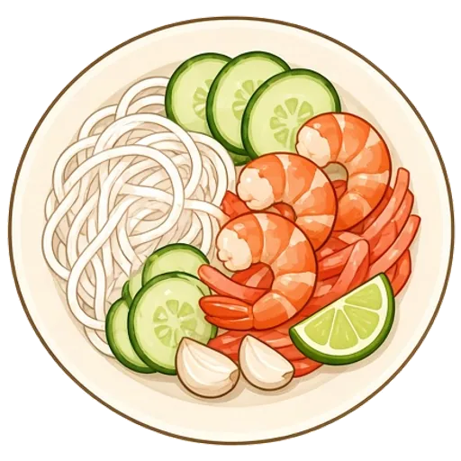 Vietnamese-style shrimp noodle bowls