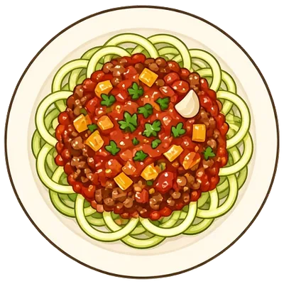 Zucchini noodles with meat sauce