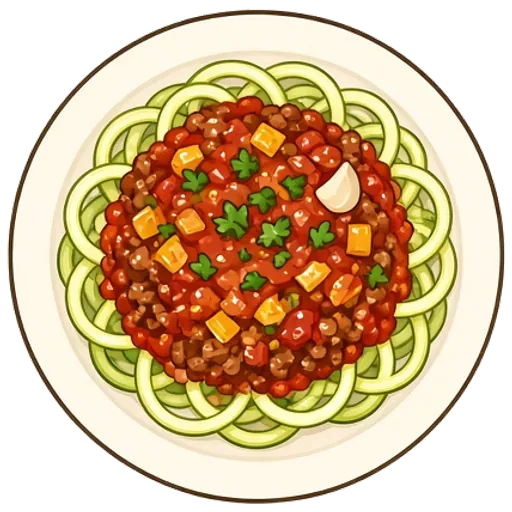 Zucchini noodles with meat sauce